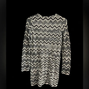 Zara Crochet Knit Chevron Print Dress Sz M
